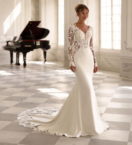 Crepe spitze fit flare - crepe,