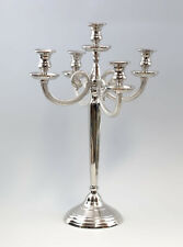 9977551 silber-farbener 5-flammiger Leuchter Kandelaber vernickelt 55x38cm