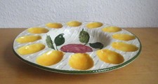 Italy Eierteller Italienische Majolika  Eierplatte 12 Eier Servierteller 27 cm