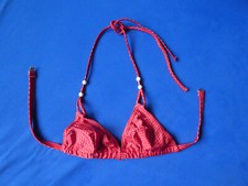 ~ Damen ~ Bikini Oberteil ~rot mit weiß~ Orginal 70er Jahre ~ Vintage  ~Gr. XS ~
