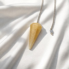 Gelber Citrin Kristall Pendel