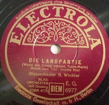 MARSCH BLAS ORCHESTER MIT GESANG DIE LANDPARTIE HANNELORE WK2 SCHELLACK 78RPM