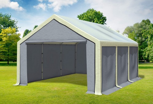 Partyzelt 4x6m beige grau - beige,