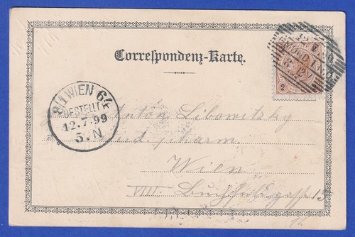 österreich 1899 achteck - 1899, achteck-o