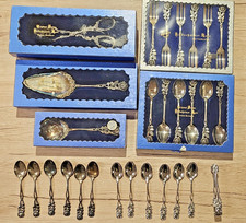 28 teilig Kaffeebesteck Hildesheimer Rose 100 Silberauflage Antiko 100 Original