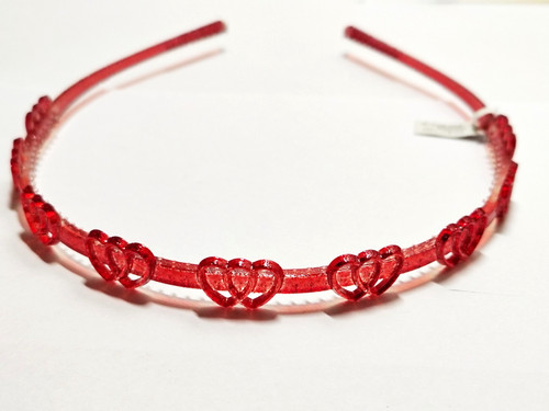 Haarreifen rot herzen schmal - haarreifen,