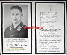 Sterbebild WWII Unteroffizier