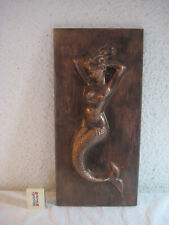 Keramik Relief bronziert Meerjungfrau / Frauen Halbakt aus Sammlung