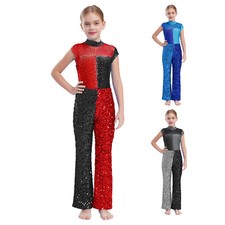 Kinder Mädchen Strampler Bühne Overall Party Unitard Ballett Trikot Latin Tanz