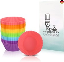 SUPER KITCHEN Mini Muffinform Silikon, Klein Antihaft Wiederverwendbar Cupcake