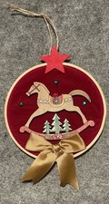 Wunderschöne Tür-/Hängedeko, Advent, Weihnachten, Pferd, Schaukelpferd