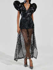 *** LUXUS PU BODYSUIT KUNSTLEDER PUFFÄRMEL XL  44  **