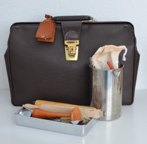 Antiker hebammenkoffer mit - hebammenkoffer,