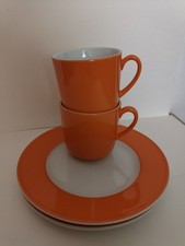 Dibbern Solid Color - Kaffeebecher + Dessertteller - Farbe: orange