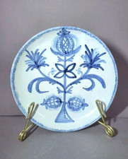 Wandteller,expertic Gräfenroda Keramik ,Handbemalt 18,5 cm,blau weiß,Landhaus