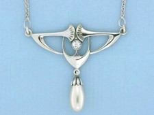 Art Nouveau necklace pearl 925