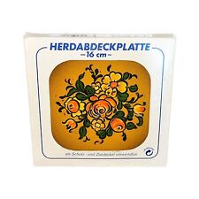 Vintage Herd Abdeckplatten Blumenmuster Rund Floral 16cm Schutz Zierdeckel Retro