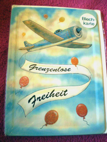Blechpostkarte flugzeug - blechpostkarte,