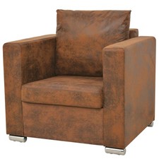 1/2/3 Sitzer Sofa Sessel Künstliches Wildleder Couch Loungesofa Polstersofa