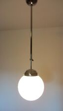 Bauhaus Kugellampe Hängelampe Messing vernickelt Opalglas