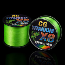 8‑fach geflochtene CG‑Titanium X8 Angelschnur – 0,12 mm / 16,8 kg  150-1000m