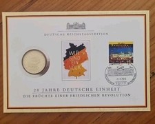20 Jahre Deutsche Einheit 9.9.2010 mit 925er 10€ Münze u. Limitierte Briefmarke 