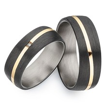 Trauringe Titan Carbon Diamant