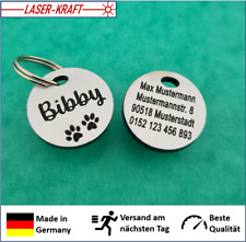 HUNDEMARKE mit Gravur - 1+2 seitig -  Hund Silber Acryl individuell NEU
