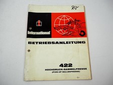IHC 422 Hochdruck Sammelpresse Ballenpresse Betriebsanleitung Wartung 1973
