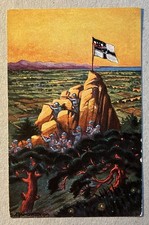 Kolonialkriegerdank 1915 Posten Tsingtau Deutsche Flagge Baumgarten Künstlerkar