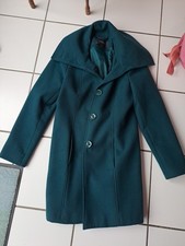 Manguun Mantel Gr.38 Petrol Damen Wintermantel mit Oversize Kragen