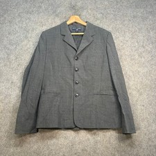 Ralph Lauren Polo Sport Blazer Damen Größe 12 Grau Reitsport Knopfleiste Vintage