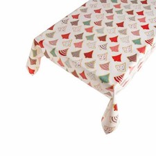 Wachstuchtischdecke PVC "Xmas Trees "  Weihnachtsbäume rot grün weiß 1,4 m Br.