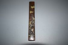 Kozuka Japan Kupfer Pferd am Kirschbaum Gold tauschiert 97mm