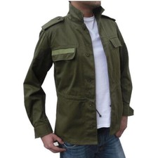 Herren Baumwolle Armee Jacke Canvas Militär Feldkampf Hemd Mantel Vintage Überschuss