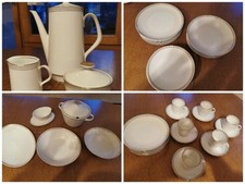 Altes Speiseservice Plankenhammer Floss Bavaria Weiß Goldrand Vintage 6 Personen