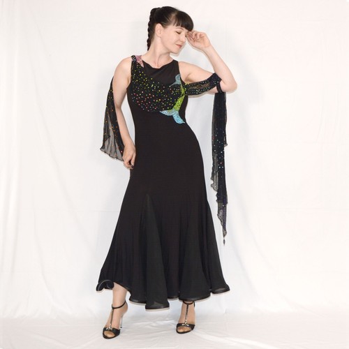 Lycra tanzkleid strass - s, (38)