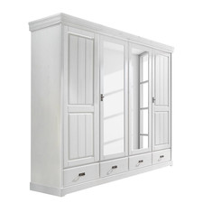 Ridgevalley Massiver Drehtürenschrank Noret Typ B Kiefer massiv Kiefer Weiß B255