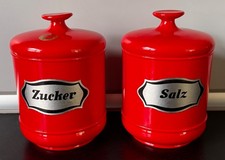 EMSA VORRATSDOSEN ROT MIT DECKEL 70ER NEUWERTIG SALZ ZUCKER KÜCHE