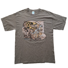 Dinosaur Tyrannosaurus T-Rex T-Shirt braun Gr. L | Vintage 1999 Royal Tyrell Mus