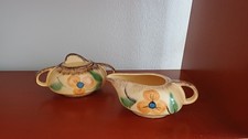 Vintage Zuckerdose und Milchkännchen „Elsterwerda handgemalt“ Form 1050/1 , DDR