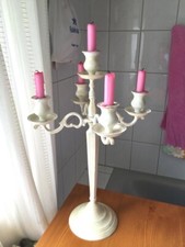 Hochzeit? Großer 5-armig.LEUCHTER weiß, KERZENLEUCHTER shabby chick,Eisen,schwer