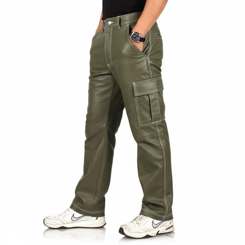 Herren olivgrüne cargo biker - herren,
