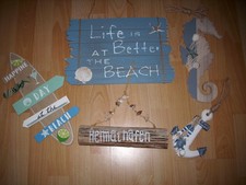 5 x schöne Wanddeko Holz Maritim TOP