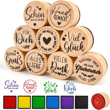 Holzstempel Set 9 Stück mit