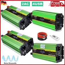 4000W 8000W Wechselrichter 12V 24V zu 230V 4USB AC Reiner Sinus Spannungswandler