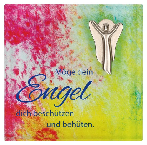 Glasquader mit metallengel - metallengel, |