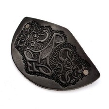 Geprägte Haarspange aus Leder versch. Motive Mittelalter Wikinger LARP mit Clip