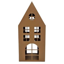 Laternenhaus Windlicht Kerzenhalter Rostoptik Haus Metall Deko Laterne 40 cm