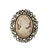 Schmuck brosche kamee beige - schmuck,